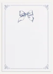 Elegant bow and decorative border on blank vintage paper, creating formal invitation or certificate template © Anneleven