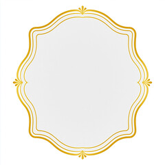 Fototapeta premium Ornate gold frame with a blank white area, providing a stylish template for invitations, labels, or decorative text