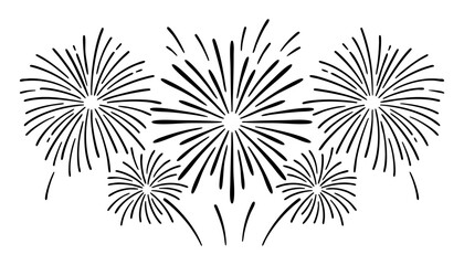 Obraz premium Set of hand drawn fireworks