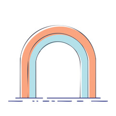 Fototapeta premium Flat design rainbow with clouds vector