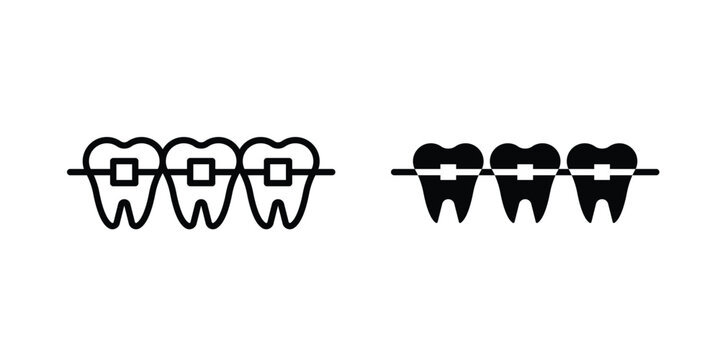 Teeth with braces icon