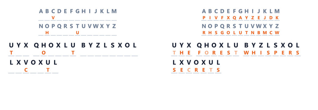 Abstract encryption code design with letters and symbols on white background  