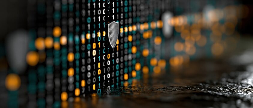Digital Shield Protecting Binary Code Data Stream From Cyber Threats and Network Security Breach