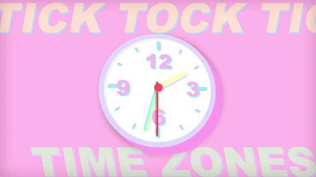 Aesthetic pastel analog clock spinning fast for time management