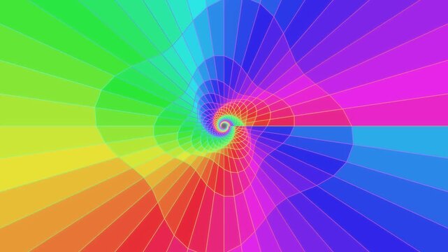 Colorful spiral pattern with bright hues and dynamic lines