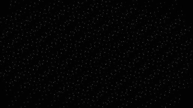 Stars twinkle in clear night sky over dark landscape