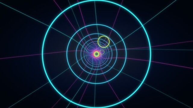 Visual representation of concentric circles with bright lines