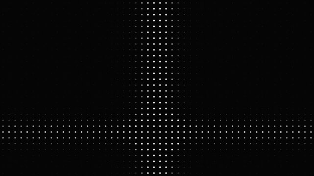 Grid pattern of dots creating a gradient effect in black and white