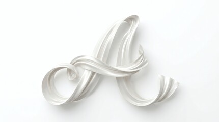 Naklejka premium Elegant white ribbon forming letter A on clean background