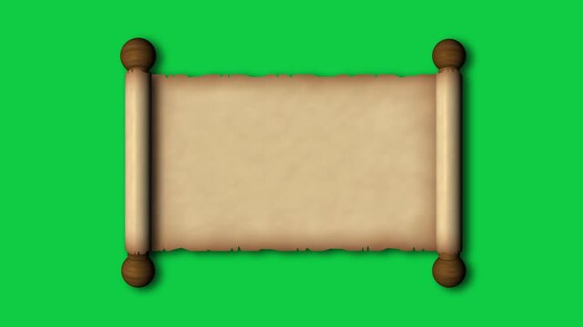 animated old paper with burnt edges on green screen