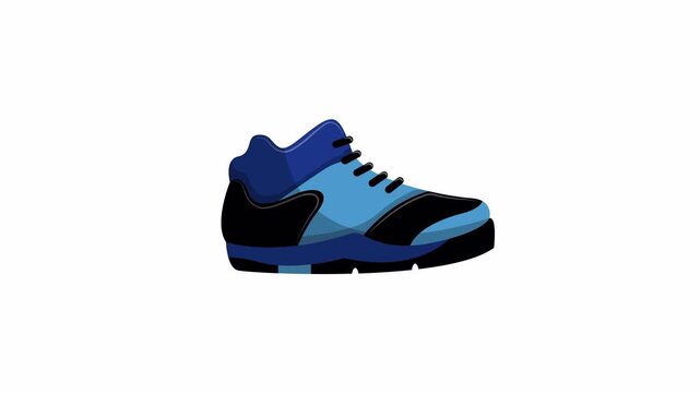 Blue and black athletic sneaker suitable for casual or sporty style. Footwear image for fitness blogs or fashion websites.