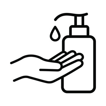 Hand sanitizer dispensing liquid soap from a bottle with sanitizer dispenser protection bacteria prevention