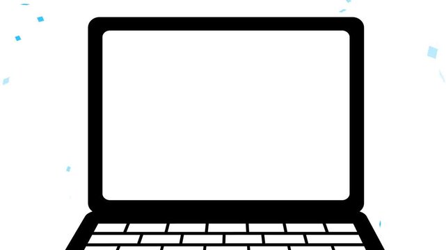 パソコン, スマホ, PC, 紙吹雪, 集中線, 効果線, 漫画, ノートパソコン, コンピュータ, ノート, テクノ, ビジネス, モニター, サイバー, コミュニケーション, オフィス, ネットワーク, 鍵盤, 正月, クリスマス, メリークリスマース, 携帯, 電話, ハロウィン, Personal computer, smartphone, PC, confetti, speed line