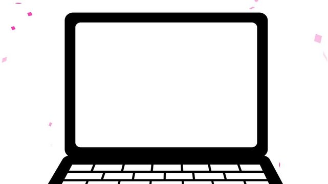パソコン, スマホ, PC, 紙吹雪, 集中線, 効果線, 漫画, ノートパソコン, コンピュータ, ノート, テクノ, ビジネス, モニター, サイバー, コミュニケーション, オフィス, ネットワーク, 鍵盤, 正月, クリスマス, メリークリスマース, 携帯, 電話, ハロウィン, Personal computer, smartphone, PC, confetti, speed line