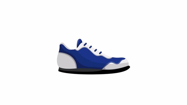 Blue white athletic shoe for sports apparel clothing. Suitable for fitness, gym, running, sports equipment, fashion website, footwear ad.