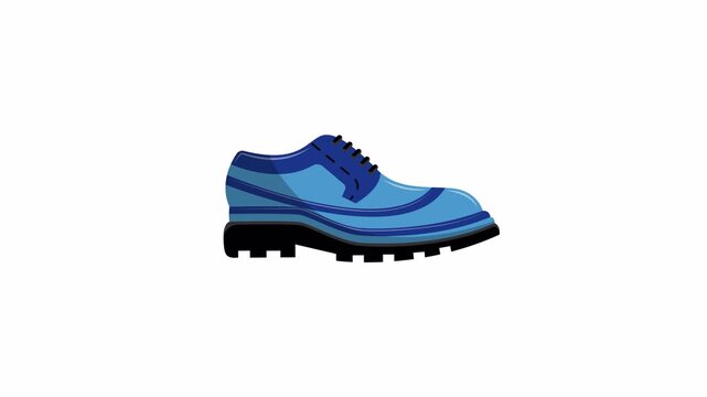 Blue wingtip shoe lace accessorizes modern casual dress leather shoe style. Ideal for fashion blogs, shoe retailers, lifestyle magazines.