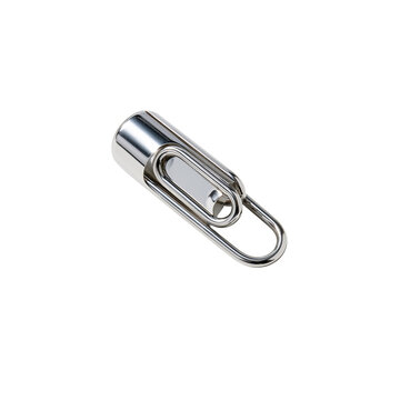 Metal paperclip isolated on transparent background