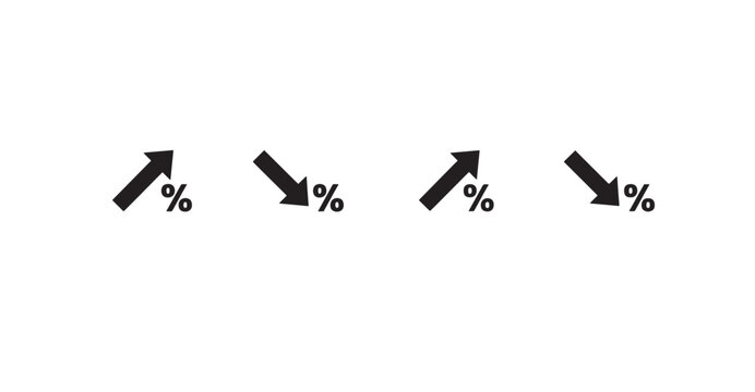 "Icons showing percentage trends"