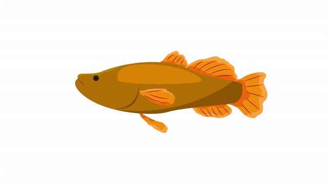 Simple brown orange fish icon cartoon illustration suitable for logos, websites, and social media. Versatile design for digital art projects.