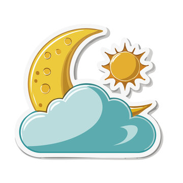 Cartoon banana with smiling sun face vector