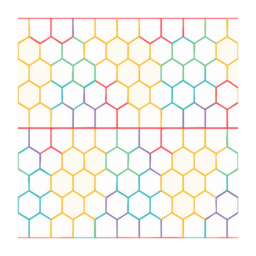 Colorful hexagonal grid seamless pattern