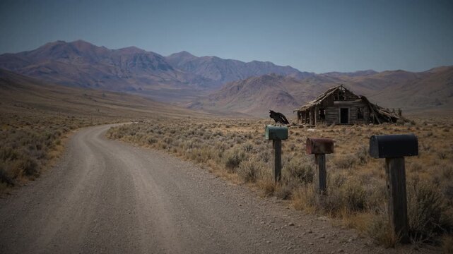 Raven desert road mailbox