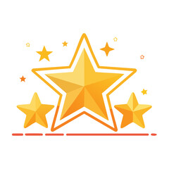 Obraz premium Yellow star with shooting star vector