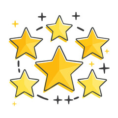 Fototapeta premium Yellow star with plus signs vector icon
