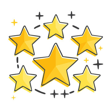 Yellow star with plus signs vector icon