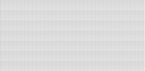 Seamless white fluted ceramic tile texture background with vertical stacked rectangular elements for modern kitchen and bathroom wall. © EdisonArt