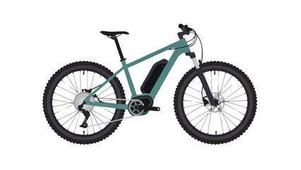 Fototapeta premium Modern Electric Mountain Bike with Thick Tires.