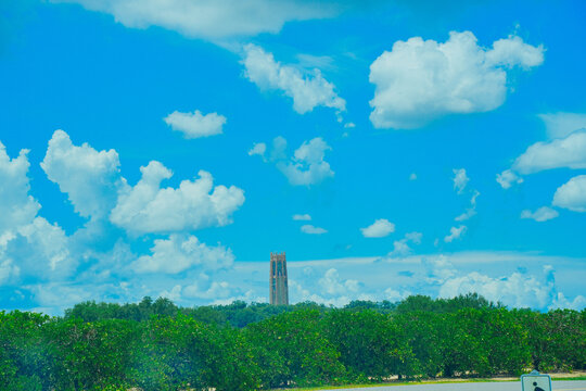 The landscape of Bok tower garden in lake wales of Florida