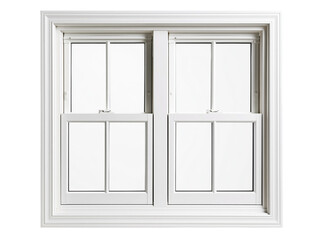 Obraz premium Open window with shutters on white background