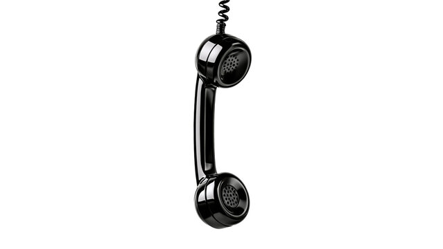 Retro telephone handset icon isolated on transparent background