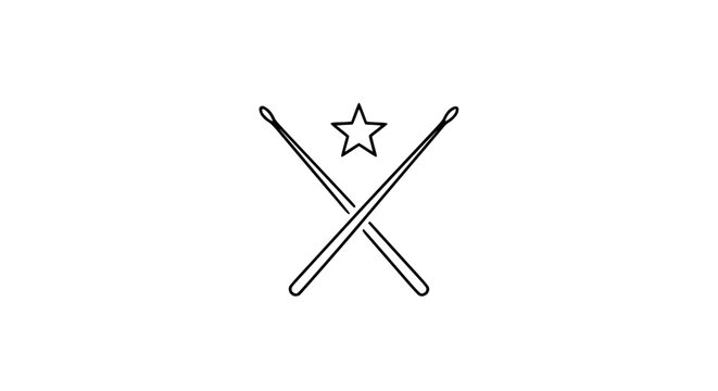 Crossed Drumsticks and Star Icon