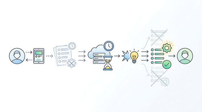 AI personalization irrelevant recommendations showing mismatch with user needs in clean minimal business technology illustration