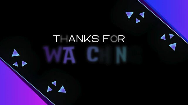 Thanks for Watching Text Overlay Geometric Shapes Gradient Background.
