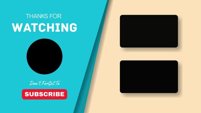 YouTube End Screen Template Thanks for Watching Subscribe Button Video Links.