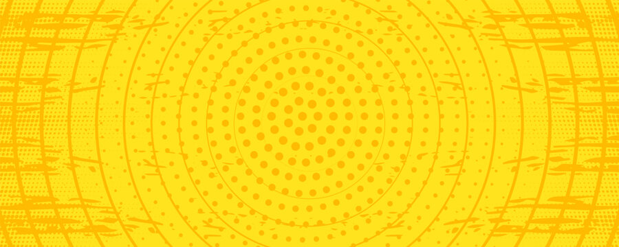 PrintModern Retro comic yellow background raster gradient halftone  stock vector sports