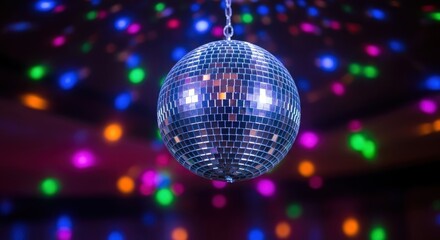 Obraz premium Disco Ball Reflecting Lights at Party.