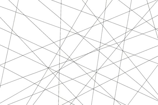 Abstract Geometric Background with Chaotic Intersecting Black Crisscross Lines.