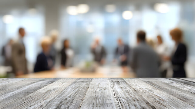 The second floor has floating people and a work table on the first floor, creating a realistic corporate atmosphere.