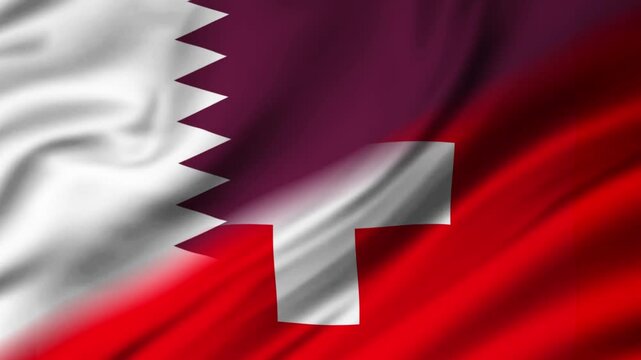 Qatar vs Switzerland flag versus vertical layout loop
