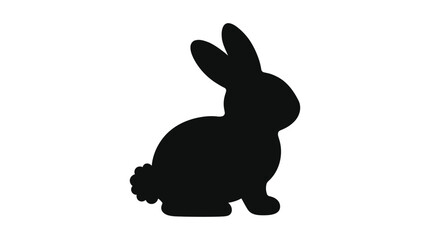 Rabbit Silhouette Against A White Background Silhouette © Mdarif