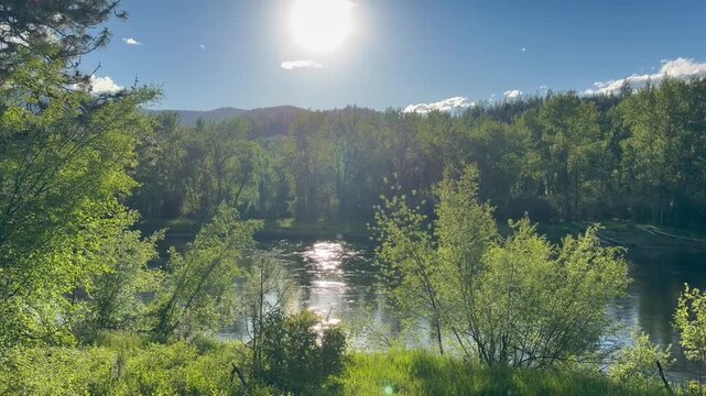 Spring water on the Bitterroot River near Missoula, Montana