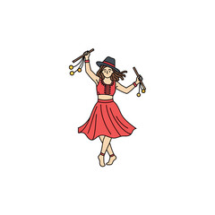Fototapeta premium Woman dancing with castanets