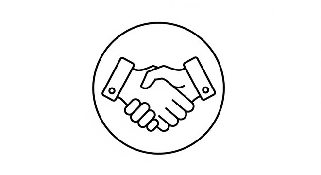 Handshake Icon Representing Business Partnership and Agreement.