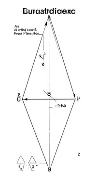 A technical drawing of a geometric shape with labeled points and measurements