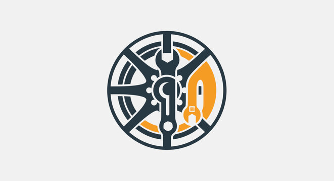 Automotive Wheel Repair Service Logo Icon