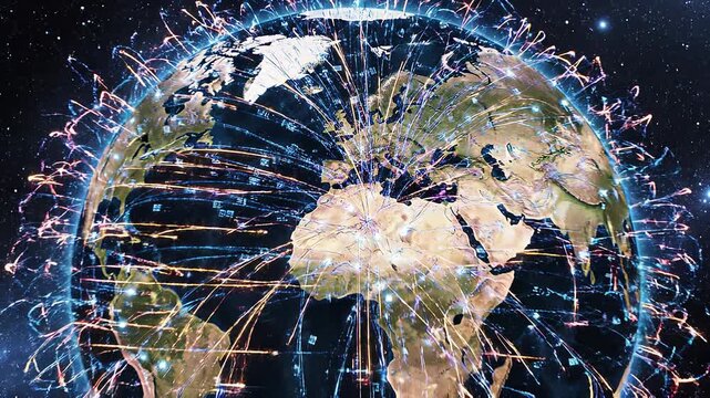 Global Network Connections: Earth Orbiting with Digital Data Trails